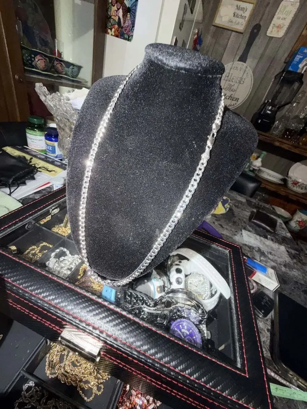 20 inch 4mm 925 silver thermal infused over brass diamond cut Cuban.